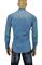 Mens Designer Clothes | ROBERTO CAVALLI Men’s Button Front Blue Denim Casual Shirt #315 View 5